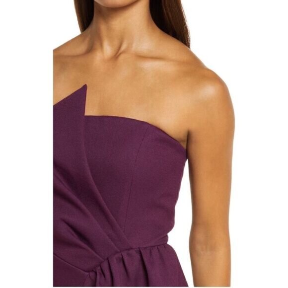 Elliatt Reception Cascade Ruffle Strapless Structured Cocktail Midi Dress Small - Picture 2 of 5